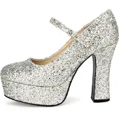 Maskworld Plateau schoenen glitter-zilver