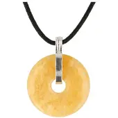 Ruben Robijn Calciet geel donuthanger 30 mm aan koord