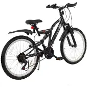 2Cycle MTB kinderfiets 24 inch (8 tot 10 jaar) voor jongens zwart