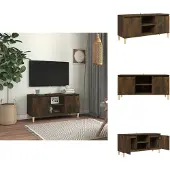 vidaXL Tv-meubel - Tv-meubelen - Stereokast - Televisiemeubel - Tv-meubel met houten poten 103,5x35x50 cm gerookt eikenkleurig