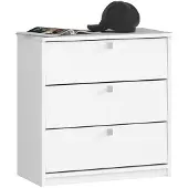 Akord Witte Schoenkast MINI met 3 Kanteldeuren - 60 cm