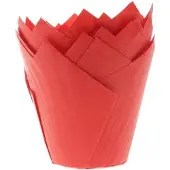 House of Marie Muffin Bakvormen - Muffin Vormpjes Papier - Tulp Rood - pk/36