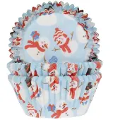 House of Marie Cupcake Vormpjes - Sneeuwpop - pk/50 - Baking Cups voor Muffins en Cupcakes