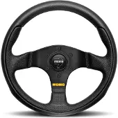 Momo Team Steering Wheel 300 mm - 4 Black Leather/Black Spokes