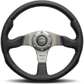 Momo Race Steering Wheel 350 mm - Black Leather/Anthracite Spokes (1st Version)