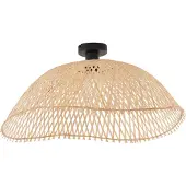 QAZQA Art Deco Plafondlamp Zwart met Natuurlijke Bamboe 60cm - Alka