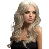 Fever Beach Waves pruik witblond, zijscheiding - Carnaval Kostuum Pruik