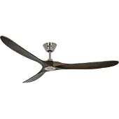 CasaFan ECO GENUINO 180 BN-NB Plafondventilator 30 W (Ø x h) 1800 mm x 290 mm Chroom Met afstandsbediening, Met wintermodus
