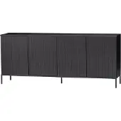 Woood New Gravure Dressoir B 200 cm - Grenen - Zwart