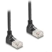 DeLOCK - Netwerkkabel - RJ-45 (M) naar opwaarts gebogen RJ-45 (M) (opwaarts gebogen) - 25 cm - 4,5 mm - S/FTP - CAT 6a - afgeschermd, halogenvrij - Zwart