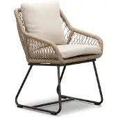 BUITEN living Portofino dining tuinstoel | touw + aluminium | Sahara Dust 1 persoon