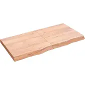 vidaXL Wastafelblad 120x60x(2-6) cm behandeld massief hout lichtbruin