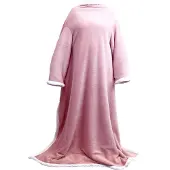 Unique living - Plaid Lars met mouwen old Pink -140x180cm