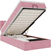 vidaXL Ottoman bed met matras 100x200 cm fluweel roze