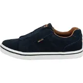Lico Herren Jimdo slippers, model "Slip On Sneaker", marineblauw/bruin, maat 43 EU