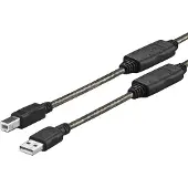 VivoLink PROUSBAB20 20m USB A USB B Mannelijk Mannelijk Zwart USB-kabel
