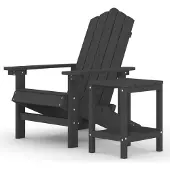 vidaXL Tuinstoel Adirondack met tafel HDPE antracietkleurig