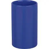 Spirella Badkamer drinkbeker/tandenborstelhouder Sienna - porselein - glans blauw - 7 x 11 cm - Tandenborstelhouders