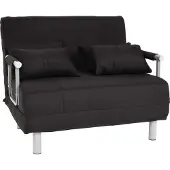 Mendler Fauteuilbed -K29, inklapbare fauteuil slaapbank logeerbed, ligvlak 186x97cm stof (270g/m²) ~ zwart