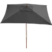 MCW Parasol Florida, tuinparasol, marktparasol, 2x3 m polyester/hout 6 kg ~ antraciet