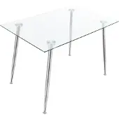 En.casa Glazen tafel Hyrynsalmi 75x110x70 cm chroom en transparant