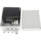 Pulsar S64H 100Mbit switch in IP56 buitenkast 2x uplink & 4xPoE+