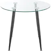 En.casa Glazen tafel 'Humppila', 87 x 75 cm, zwart