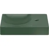 Clou Vale Fontein 38x19cm Keramiek - Met Kraangat Rechts - Mat Pijnboom Groen - 8717462013180 - Rechthoekig - Wastafels, Opzetwastafels