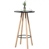 CLP Livia statafel - Bartafel - Partytafel - Rond - natura/zwart