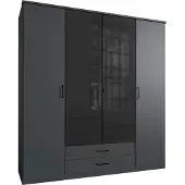CALICOSY Kast 4 draaideuren met 2 spiegels en 2 laden l180 cm soest