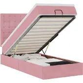vidaXL Ottoman bed met matrassen 100x200cm fluweel roze