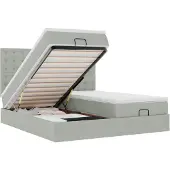 vidaXL Ottoman bed met matrassen 180x200cm fluweel lichtgrijs