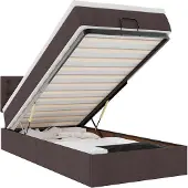 vidaXL Ottoman bed met matras 80x200cm stof donkerbruin