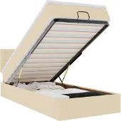 vidaXL Ottomanbed met matras, crème, 80x200 cm, gestoffeerd