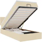 vidaXL Ottoman bed met matras 80x200cm stof crèmekleurig
