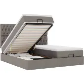 vidaXL Ottoman bed met matrassen en LED's 180x200cm stof taupe