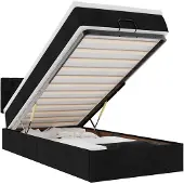 vidaXL Bed met matras 100x200 cm stof zwart