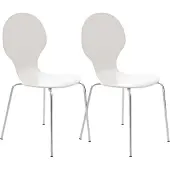 CLP Diego Set van 2 stapelstoelen Hout/wit