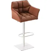 CLP Barkruk Damas W1 - Kunstleer, wit frame - Lichtbruin