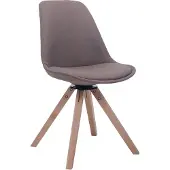 CLP bezoekersstoel Troyes, bekleding: stof, model: Square, draaibaar, met vierkante houten poten, frame: taupe, kleur: naturel