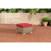 CLP Polyrattan hocker Bilbao / Madeira natura robijnrood