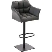 CLP Barkruk Damas B1 - Kunstleer, zwart frame - Grijs