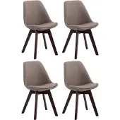 CLP Borneo V2 Set van 4 eetkamerstoelen - Stof taupe wit