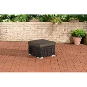 CLP Polyrattan hocker Bilbao / Madeira zwart antraciet