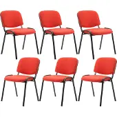 CLP Ken Set van 6 bezoekersstoelen rood