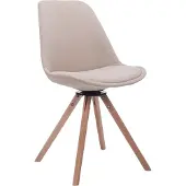 CLP bezoekersstoel Troyes, bekleed met stof, ronddraaibaar, met ronde houten poten, crème kleurig frame, natuurlijke kleur