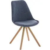 CLP Pegleg Bezoekersstoel - Stof - Rond blauw natura