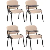 CLP Ken Set van 4 stoelen - Met klaptafel - Stof creme