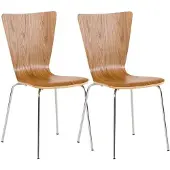 CLP Aaron Set van 2 Bezoekersstoelen eik