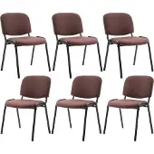 CLP Ken Set van 6 bezoekersstoelen bruin